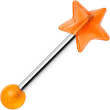 Load image into Gallery viewer, 16G Orange Acrylic Splendid Star Straight Barbell Eyebrow Ring
