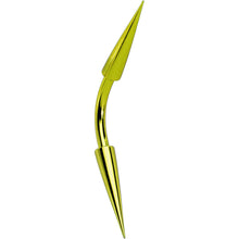 将图片加载到图库查看器，14G 3/8 Yellow Anodized Titanium Curved Barbell
