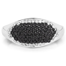 Load image into Gallery viewer, 0.46 Carat Genuine Black Diamond and White Diamond .925 Sterling Silver Ring
