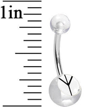 Load image into Gallery viewer, Clear and White Acrylic Inverted Peace Sign Belly Ring
