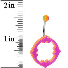 Load image into Gallery viewer, Light Pink Orange Acrylic Multi-Layered Celtic Belly Ring
