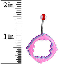 Load image into Gallery viewer, Light Pink Blue Purple Acrylic Multi-Layered Celtic Belly Ring

