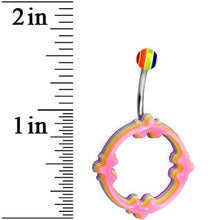 Load image into Gallery viewer, Light Pink Orange Purple Acrylic Multi-Layered Celtic Belly Ring
