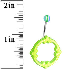 将图片加载到图库查看器，Light Green Blue Striped Ball Acrylic Multi-Layered Celtic Belly Ring
