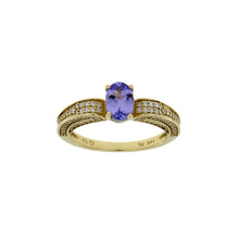 Load image into Gallery viewer, 1.45ct Tanzanite Diamond Eng Only 14KT Yellow Gold
