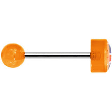 Load image into Gallery viewer, 14G 5/8 Orange Acrylic UK British Flag Tongue Ring
