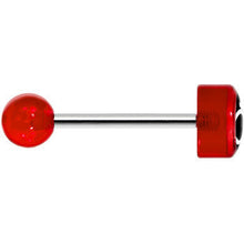 Load image into Gallery viewer, 14G 5/8 Red Intertwined Male Female Symbol Tongue Ring
