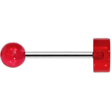 Load image into Gallery viewer, 14G 5/8 Clear Red Acrylic Pot Leaf Tongue Ring
