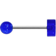 Load image into Gallery viewer, 14G 5/8 Blue Acrylic Behind the 8 Ball Tongue Ring
