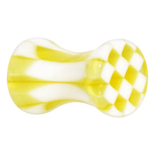 Load image into Gallery viewer, 6G Acrylic Yellow and White Checker Saddle Plug
