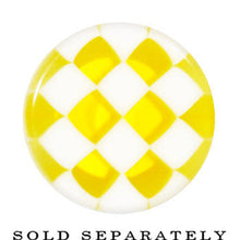 Load image into Gallery viewer, 6G Acrylic Yellow and White Checker Saddle Plug
