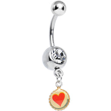 Load image into Gallery viewer, Clear Gem Red Heart Charm Dangle Belly Ring
