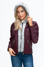 Load image into Gallery viewer, Women Warm Sleek Dual-Zipper Layered Jacket with Cozy Fuzzy Hood Urban Chic &amp; Comfortable Jacket
