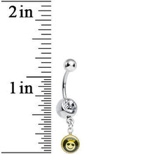 将图片加载到图库查看器，Clear Gem Yellow and Cool Angel Smiley Face Charm Dangle Belly Ring
