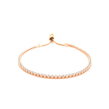 Load image into Gallery viewer, Adjustable Tennis Style Bracelet with Cubic Zirconia in Sterling Silver
