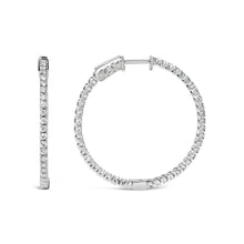 Load image into Gallery viewer, 14K White Gold 1 1/2 Cttw Lab Grown Diamond Inside Out Hoop Earrings (G-H Color, VS2-SI1 Clarity)
