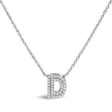 Load image into Gallery viewer, 10K White Gold Diamond Accent "A" Initial Bubble Pendant Necklace

