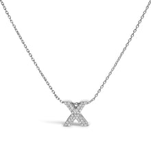 Load image into Gallery viewer, 10K White Gold Diamond Accent "A" Initial Bubble Pendant Necklace
