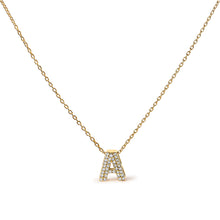 Load image into Gallery viewer, 10K White Gold Diamond Accent "A" Initial Bubble Pendant Necklace
