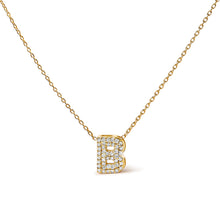 Load image into Gallery viewer, 10K White Gold Diamond Accent "A" Initial Bubble Pendant Necklace
