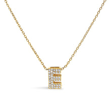 Load image into Gallery viewer, 10K White Gold Diamond Accent "A" Initial Bubble Pendant Necklace
