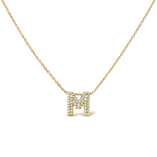 Load image into Gallery viewer, 10K White Gold Diamond Accent "A" Initial Bubble Pendant Necklace
