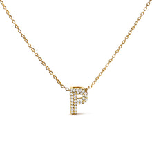 Load image into Gallery viewer, 10K White Gold Diamond Accent "A" Initial Bubble Pendant Necklace
