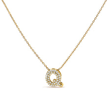 Load image into Gallery viewer, 10K White Gold Diamond Accent "A" Initial Bubble Pendant Necklace
