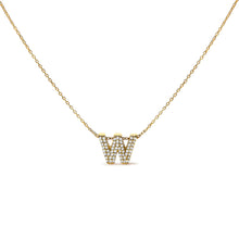 Load image into Gallery viewer, 10K White Gold Diamond Accent "A" Initial Bubble Pendant Necklace
