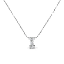 Load image into Gallery viewer, 10K White Gold Diamond Accent "A" Initial Bubble Pendant Necklace
