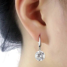 将图片加载到图库查看器，925 Sterling Silver 2.00 ct. Cubic Zirconia Drop Earrings
