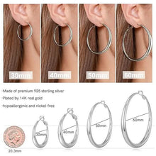 将图片加载到图库查看器，925 Sterling Silver 50mm Hoop Earrings
