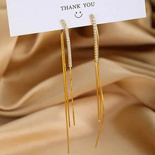 将图片加载到图库查看器，925 Sterling Silver Dangle Chain Tassel Earrings
