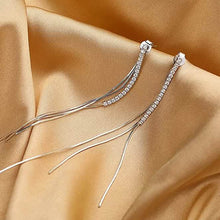 将图片加载到图库查看器，925 Sterling Silver Dangle Chain Tassel Earrings
