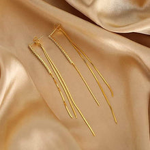 将图片加载到图库查看器，925 Sterling Silver Dangle Chain Tassel Earrings
