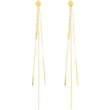 将图片加载到图库查看器，925 Sterling Silver Dangle Chain Tassel Earrings
