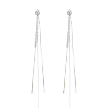 将图片加载到图库查看器，925 Sterling Silver Dangle Chain Tassel Earrings
