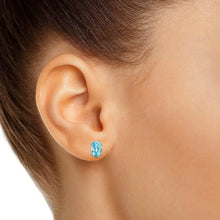 Load image into Gallery viewer, 925 Sterling Silver London Blue Topaz Stud Earrings
