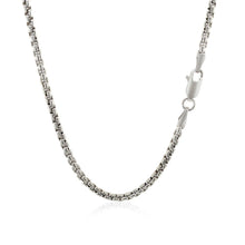 将图片加载到图库查看器，2.2mm Sterling Silver Rhodium Plated Round Box Chain
