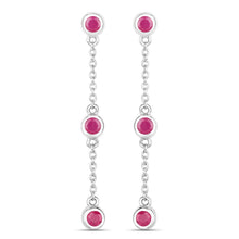将图片加载到图库查看器，0.78 Carat Genuine Ruby .925 Sterling Silver Earrings
