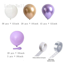 Load image into Gallery viewer, 92pcs Pastel White Purple And Gold Garland Balloons Kit For Party Wedding Birthday Baby Shower  Bridal Shower Gender Reveal
