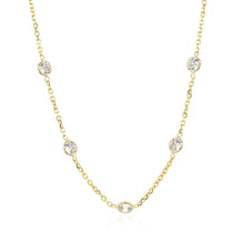 将图片加载到图库查看器，14k Yellow Gold CZ By the Yard Long Links
