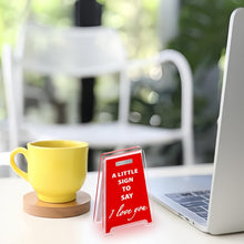 Load image into Gallery viewer, [2D Flat] Charming "I Love You Little Sign" Acrylic Desk Plaque - The Perfect Office Decor Accessory And Gift for Friends, Couples, And Family.
