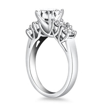 Load image into Gallery viewer, 14k White Gold Five Stone Diamond Trellis Engagement Ring
