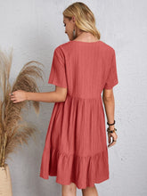 Load image into Gallery viewer, Classic Full Size V-Neck Short Sleeve Dress Casual &amp; Comfortable Dress for Women
