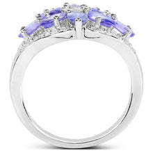 Load image into Gallery viewer, 2.27 Carat Genuine Tanzanite and White Zircon .925 Sterling Silver Ring
