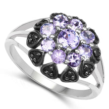 将图片加载到图库查看器，1.18 Carat Genuine Tanzanite and Black Spinel .925 Sterling Silver Ring
