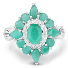 将图片加载到图库查看器，2.37 Carat Genuine Emerald .925 Sterling Silver Ring
