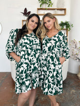 Load image into Gallery viewer, Double Take Full Size Printed Ruffle Hem Dress with Pocket Stylish &amp; Functional Women Dress
