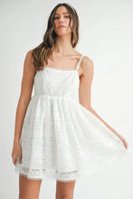 将图片加载到图库查看器，Eyelet Lace Babydoll Mini Cami Dress – Feminine Eyelet Lace Dress, Fluttering, Bohemian Babydoll Silhouette, Breezy Summer Dress, Casual Day Out Dress
